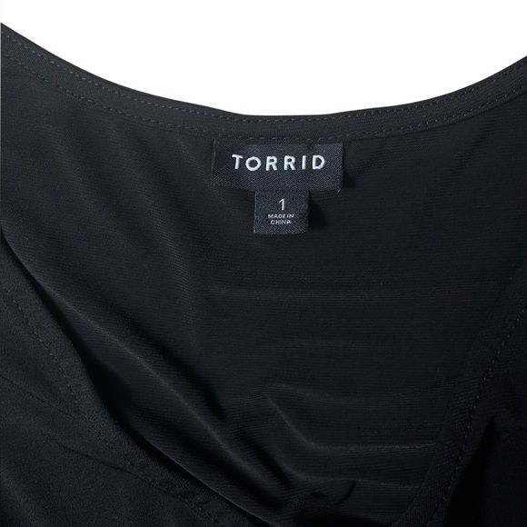 TORRID Midi Studio Knit Hi-Low Black Womens waist sash dress size 1x (14-16) - Picture 14 of 15